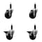 Service Caster 3.5'' Phenolic Wheel Swivel 1'' Expand Stem Caster Set 2 Brakes, 4PK SCC-EX20S3514-PHS-2-PLB-2-1 - alternate 1